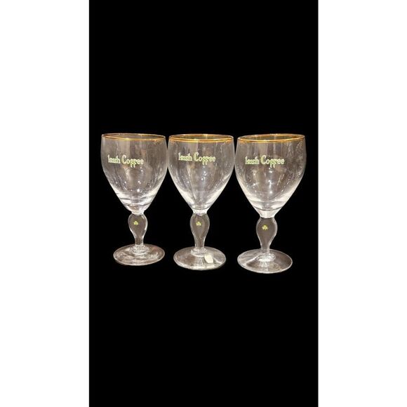 Set of 6 Waterford Crystal Irish Coffee Stems Vintage 1960s 22kt. Gold Trim READ - Picture 2 of 11